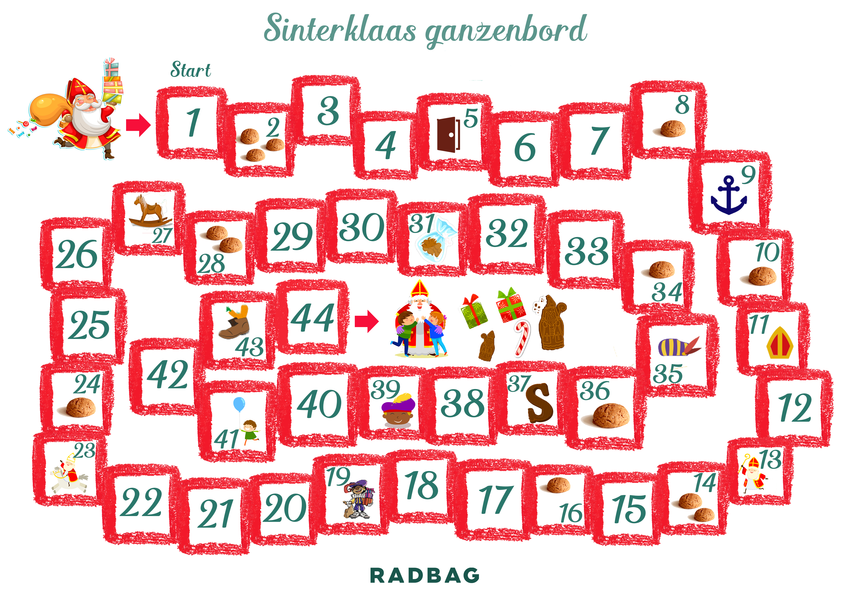Ontvangst Vrijstelling Fietstaxi Het leukste Sinterklaas spel ganzenbord | Gratis printen