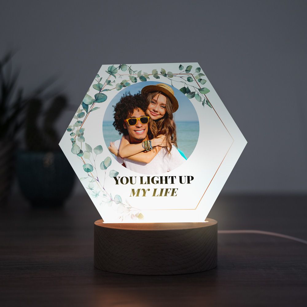 LED lamp bladjes met foto en tekst