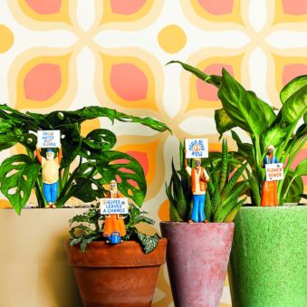 Hippie planten markers set van 4