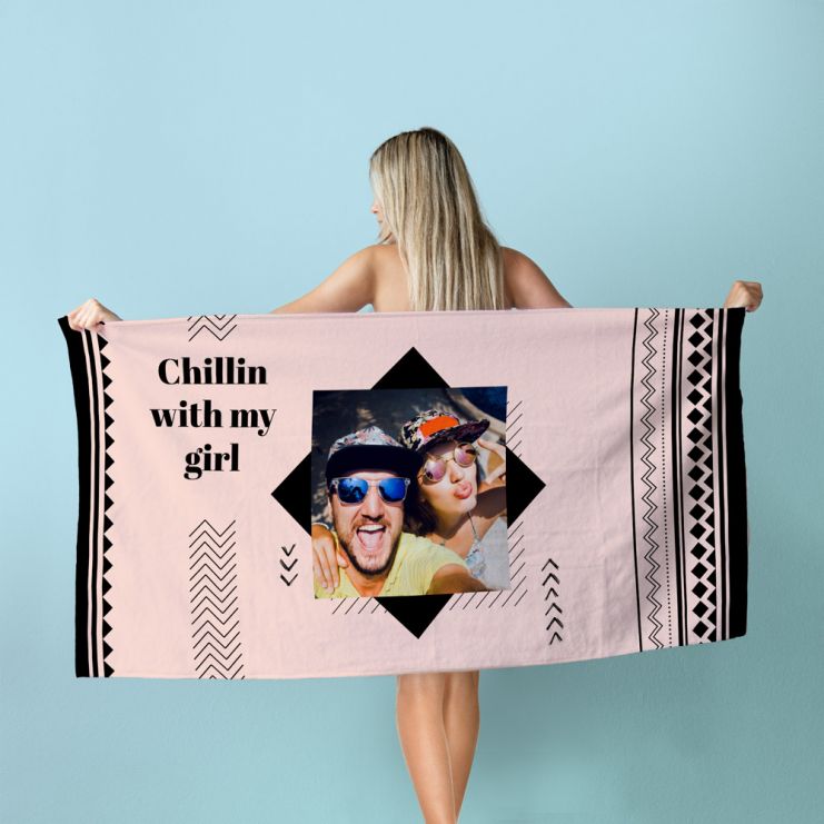 Personaliseerbare handdoek met 8 foto’s en tekst