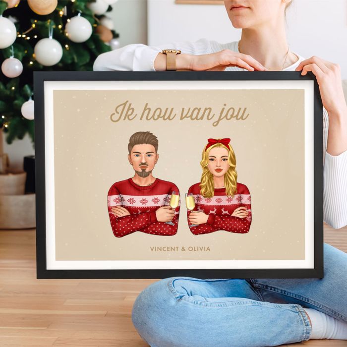 Gepersonaliseerde poster - illustratie met 2 personen