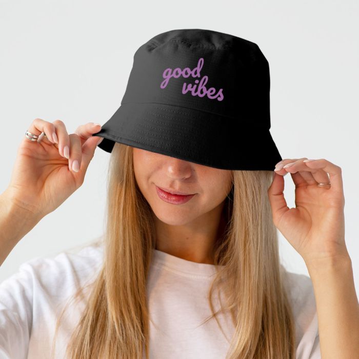 Gepersonaliseerde bucket hat met twee regels