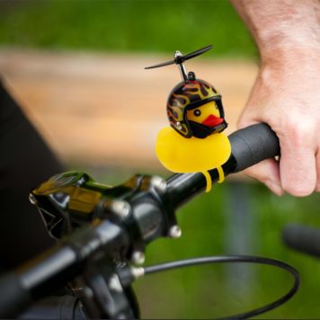 Fietsbel Badbeend met Helm - Vlammen