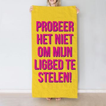 Gekleurde Handdoek met 5 Regels Tekst